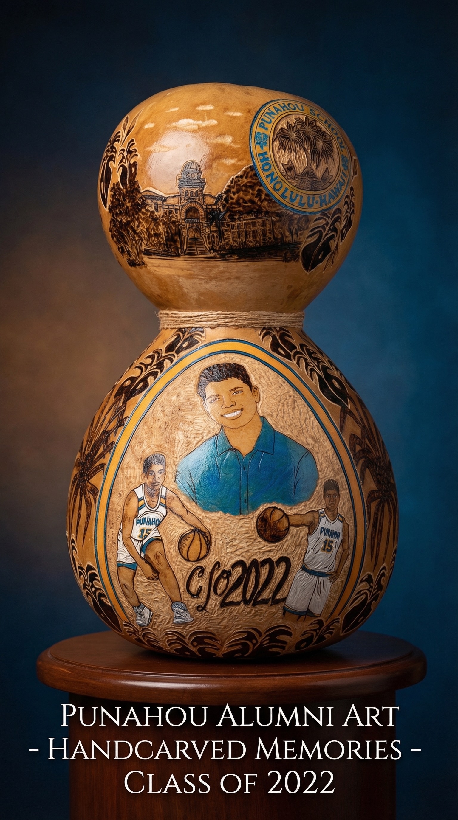 Basketball commemorative ipuheke for Punahou class of 2022